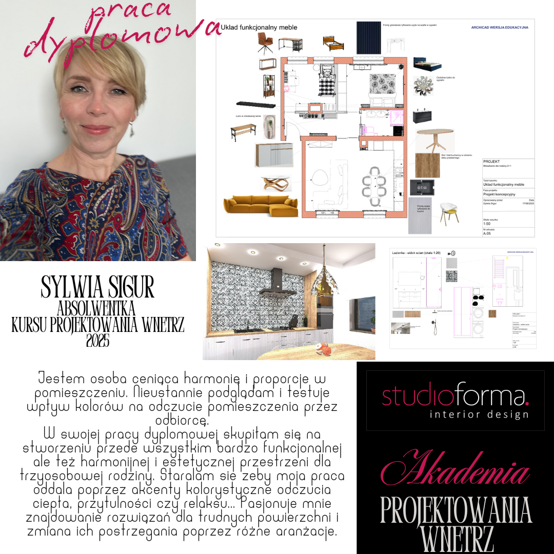 Praca dyplomowa naszej absolwentki akademia projektowania wnętrz Pani Sylwia Sigur